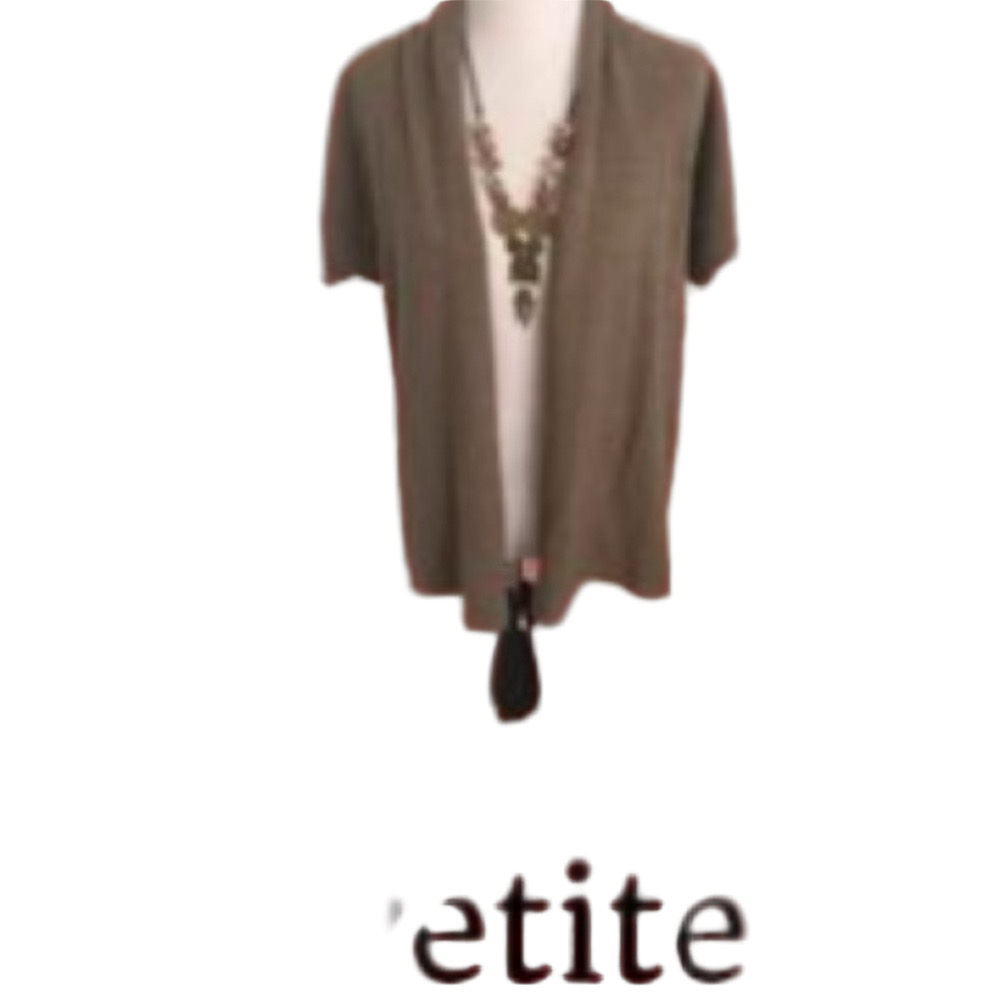 PETITE Taupe tunic length sweater. EUC